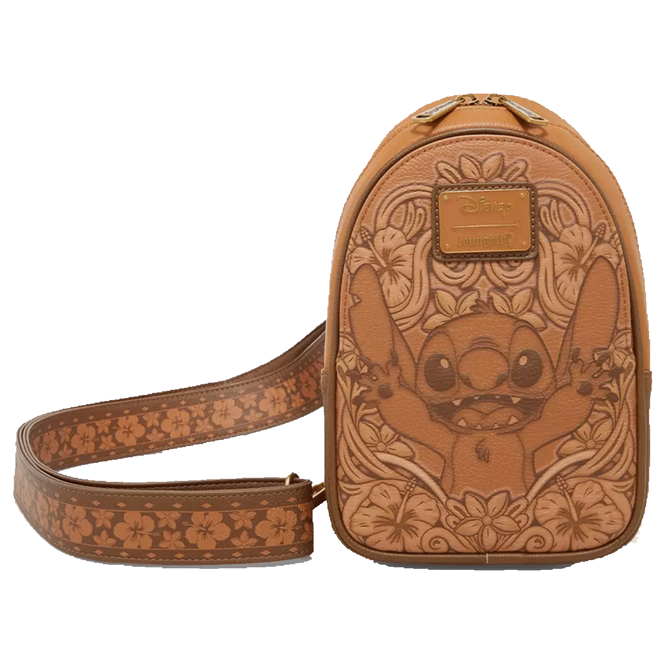 Loungefly Multicolor Disney Lilo & Stitch Tonal Stitch Carving Crossbody Sling Bag